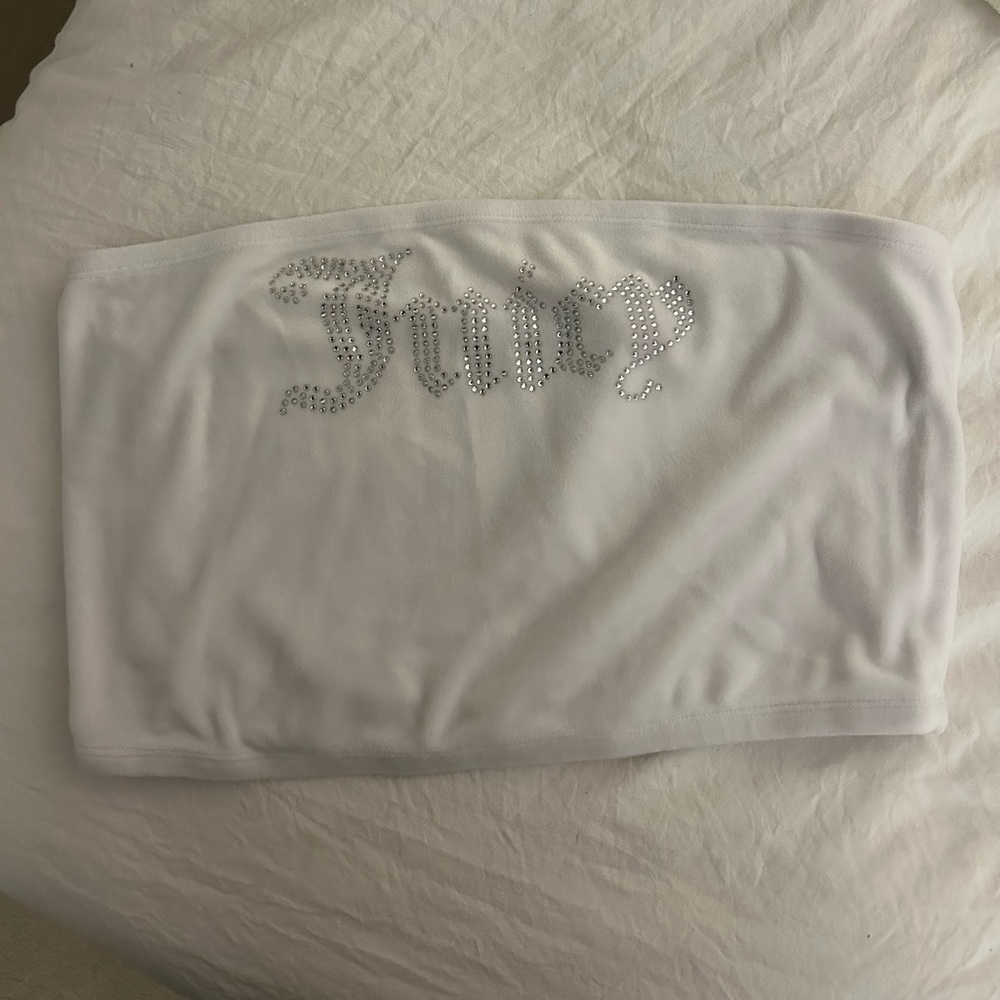 Juicy Couture White Velour Tube Top